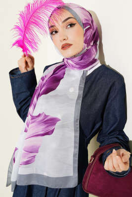 Mercan Desen Şal Füme 