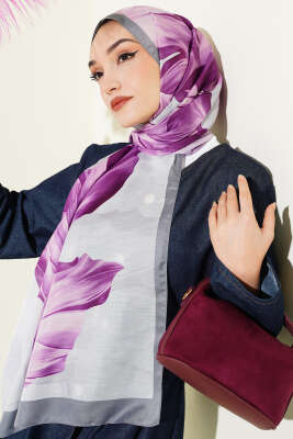 Mercan Desen Şal Füme - Başörtüsü