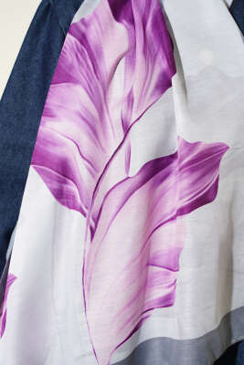 Mercan Desen Şal Füme - Başörtüsü