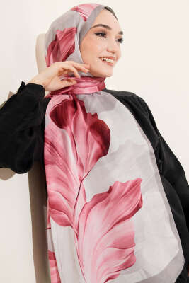 Mercan Desen Şal Gri - Başörtüsü