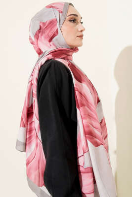 Mercan Desen Şal Gri - Başörtüsü