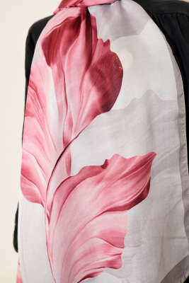 Mercan Desen Şal Gri - Başörtüsü