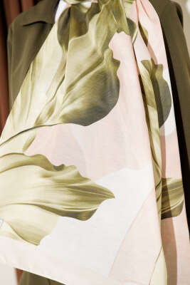 Mercan Desen Şal Haki - Başörtüsü