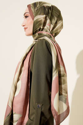 Mercan Desen Şal Kahve - Başörtüsü