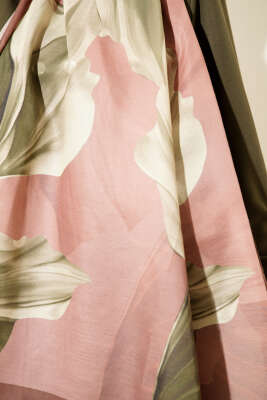 Mercan Desen Şal Kahve - Başörtüsü