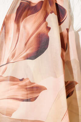 Mercan Desen Şal Latte - Başörtüsü