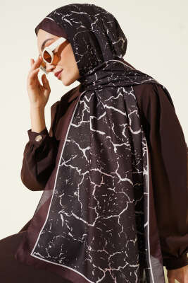 Mermer Desen Şal Acı Kahve - Günün Seçilenleri