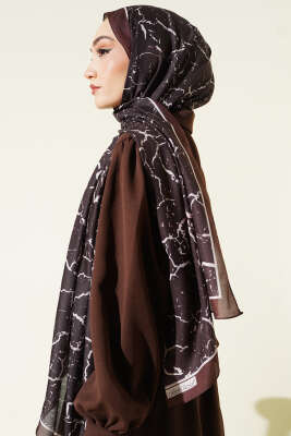 Mermer Desen Şal Acı Kahve - Günün Seçilenleri