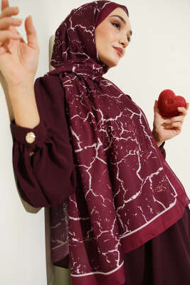 Mermer Desen Şal Bordo - Günün Seçilenleri