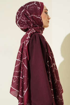 Mermer Desen Şal Bordo - Günün Seçilenleri