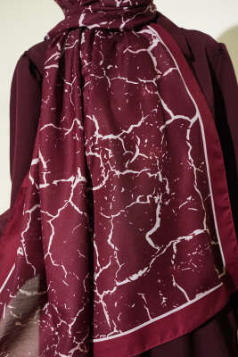 Mermer Desen Şal Bordo - Günün Seçilenleri