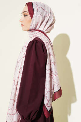 Mermer Desen Şal Bordo Bej - Günün Seçilenleri