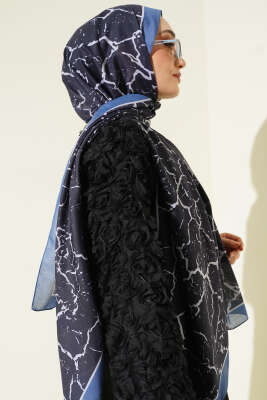 Mermer Desen Şal Lacivert - Günün Seçilenleri