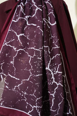 Mermer Desen Şal Mürdüm - Günün Seçilenleri