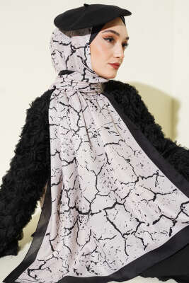 Mermer Desen Şal Siyah Bej - Günün Seçilenleri