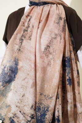 Mermer Desenli Modern Şal Bej - Başörtüsü