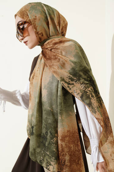 Mermer Desenli Modern Şal Camel - Yılın Fırsatı