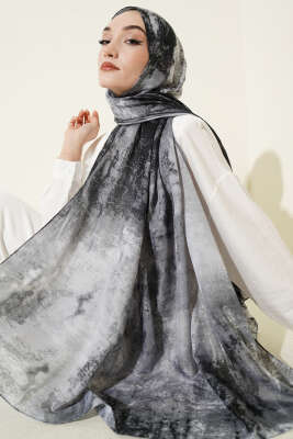 Mermer Desenli Modern Şal Gri - MODA KAŞMİR