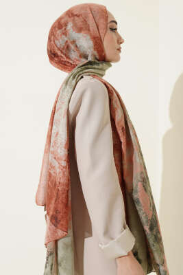 Mermer Desenli Modern Şal Kiremit - Başörtüsü
