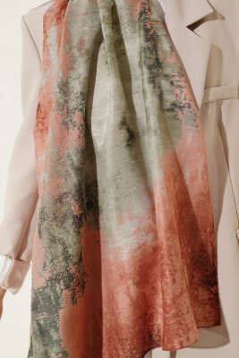 Mermer Desenli Modern Şal Kiremit - Başörtüsü