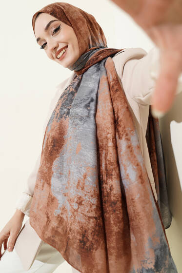 Mermer Desenli Modern Şal Latte - Yılın Fırsatı