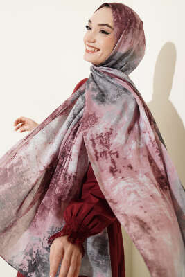 Mermer Desenli Modern Şal Pudra - MODA KAŞMİR