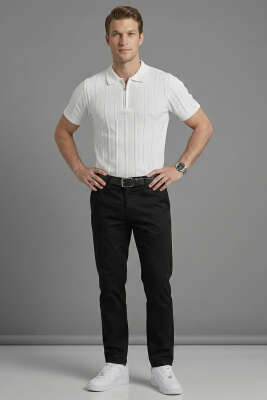 Merserize Polo Yaka Erkek T-shirt Beyaz - Yılın Fırsatı