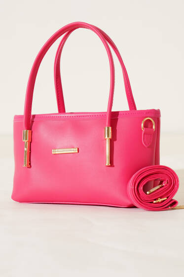 Metal Arma Detaylı Çanta Fuşya - Kol Çantası