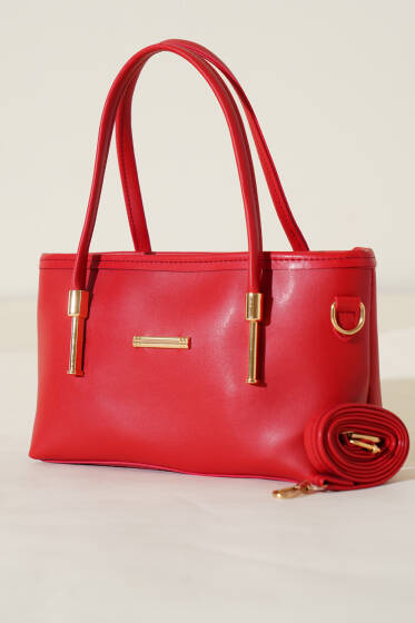 Metal Arma Detaylı Çanta Kırmızı - Kol Çantası