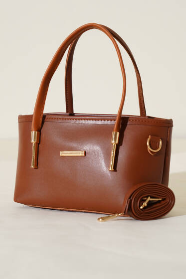 Metal Arma Detaylı Çanta Taba - Kol Çantası