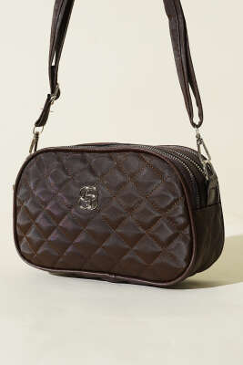 Metal Armalı 3 Bölmeli El Çantası Acı Kahve - GÜZEL ÇANTA