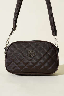 Metal Armalı 3 Bölmeli El Çantası Acı Kahve - Kol Çantası