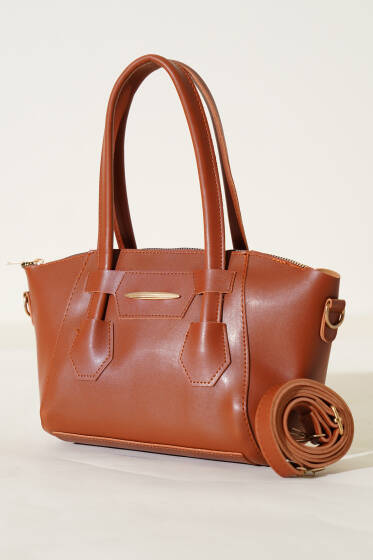 Metal Armalı Fermuarlı Çanta Taba - Kol Çantası