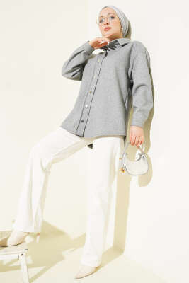 Metal Çıtçıtlı Ceket Füme - Ceket