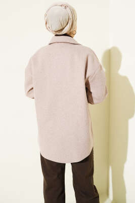 Metal Çıtçıtlı Ceket Vizon - Ceket