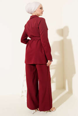 Metal Çıtçıtlı İkili Takım Bordo - İkili Takım