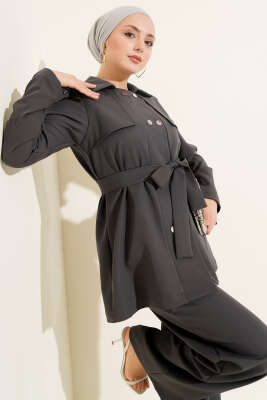 Metal Çıtçıtlı İkili Takım Füme - DENİZ LIFE