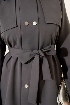 Metal Çıtçıtlı İkili Takım Füme - İkili Takım