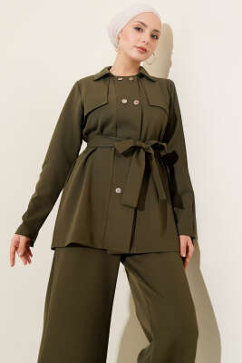 Metal Çıtçıtlı İkili Takım Haki - İkili Takım