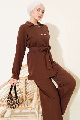 Metal Çıtçıtlı İkili Takım Kahve - İkili Takım