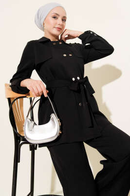 Metal Çıtçıtlı İkili Takım Siyah - İkili Takım