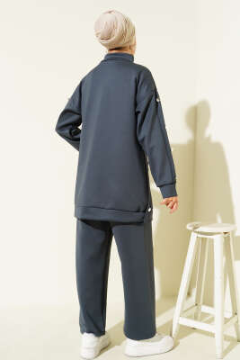 Metal Düğmeli Fermuarlı Scuba İkili Takım Füme - Scuba Ürünler