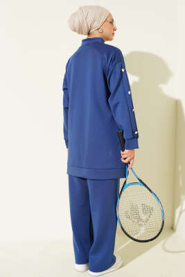 Metal Düğmeli Fermuarlı Scuba İkili Takım Lacivert - Scuba Ürünler