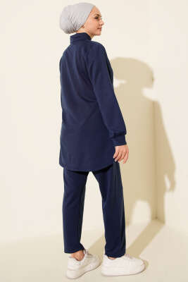 Metal Düğmeli İki İplik İkili Takım Lacivert - İkili Takım