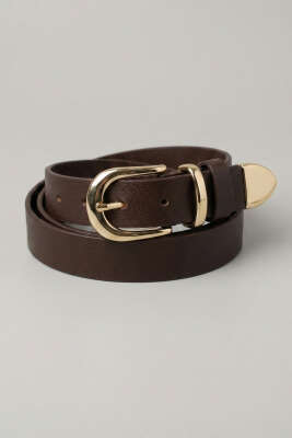 Metal Oval Tokalı Kemer Acı Kahve - DESREE KEMER