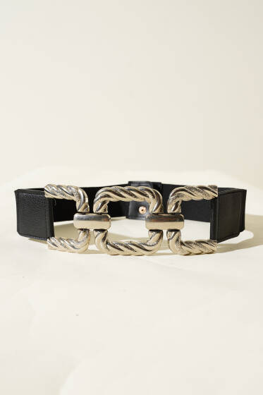 Metal Tokalı Kemer Siyah - Zincirli Kemer