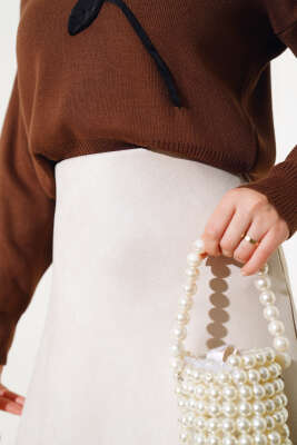 Mevlana Süet Etek Bej - Uzun Etek