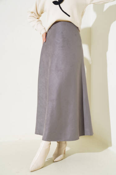 Mevlana Süet Etek Gri - Etek