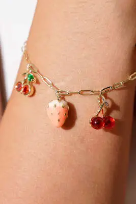  Meyve Detaylı Bileklik Gold - Yılın Fırsatı