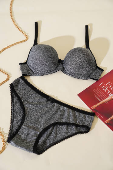 Micro Destekli Sütyen Takım Gri - Destekli Sütyen Takım